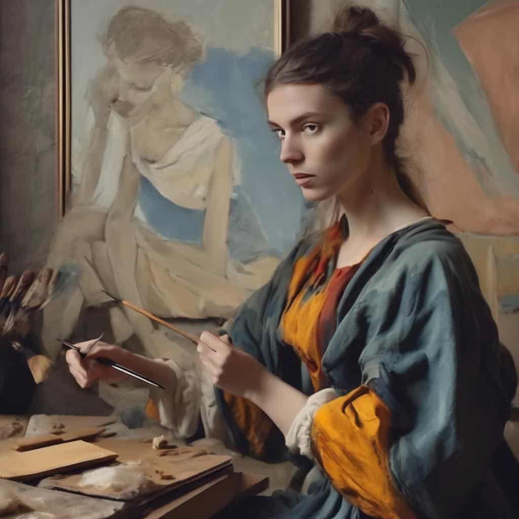 Αιλουαρέτας ζωγράφος στην τέχνη του ιμπρεσιονισμού, χρώμα και κίνηση σε πίνακα.